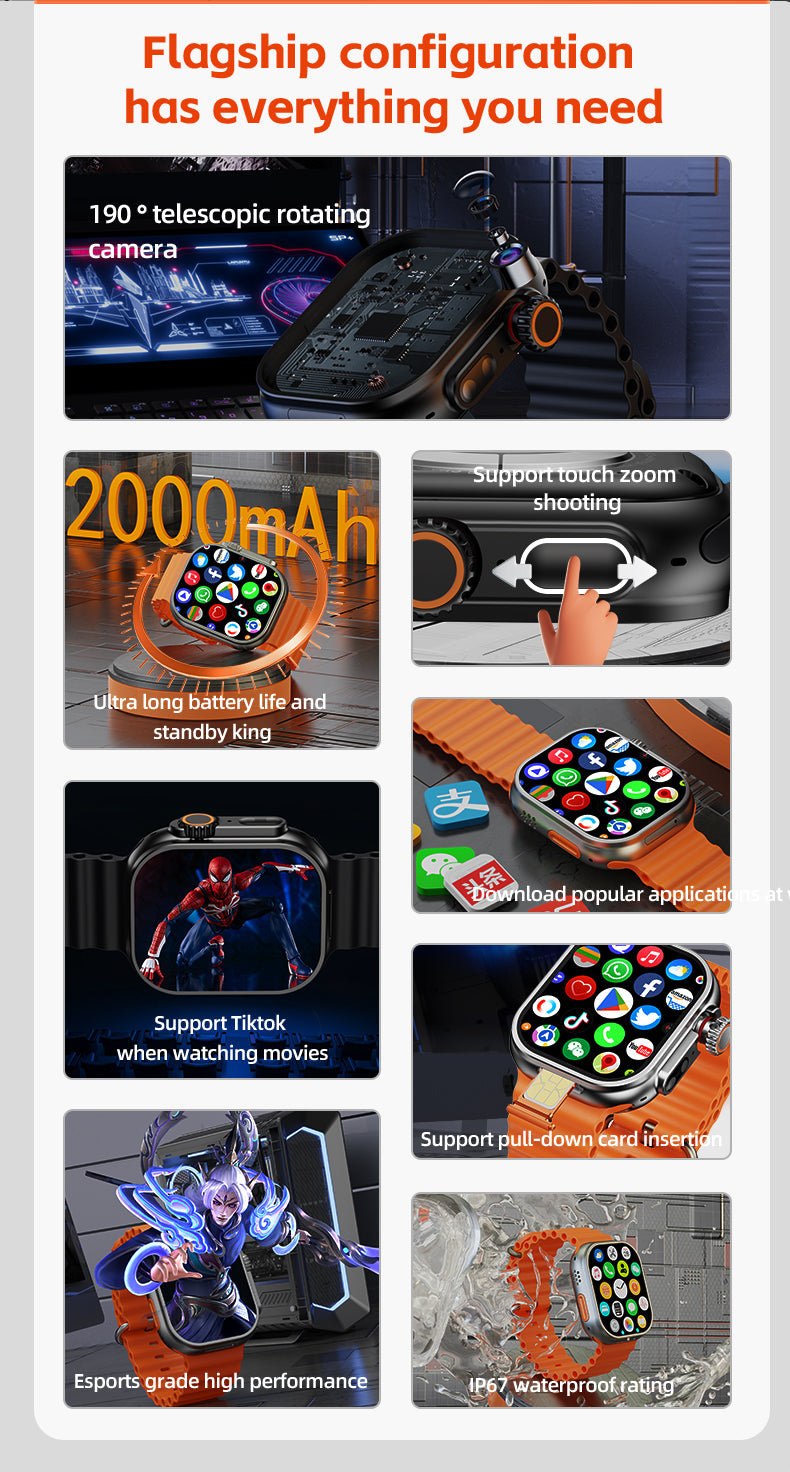 StarTech 2026 Smart Watch – 4G Calling, Camera, Health & Sports Tracking
