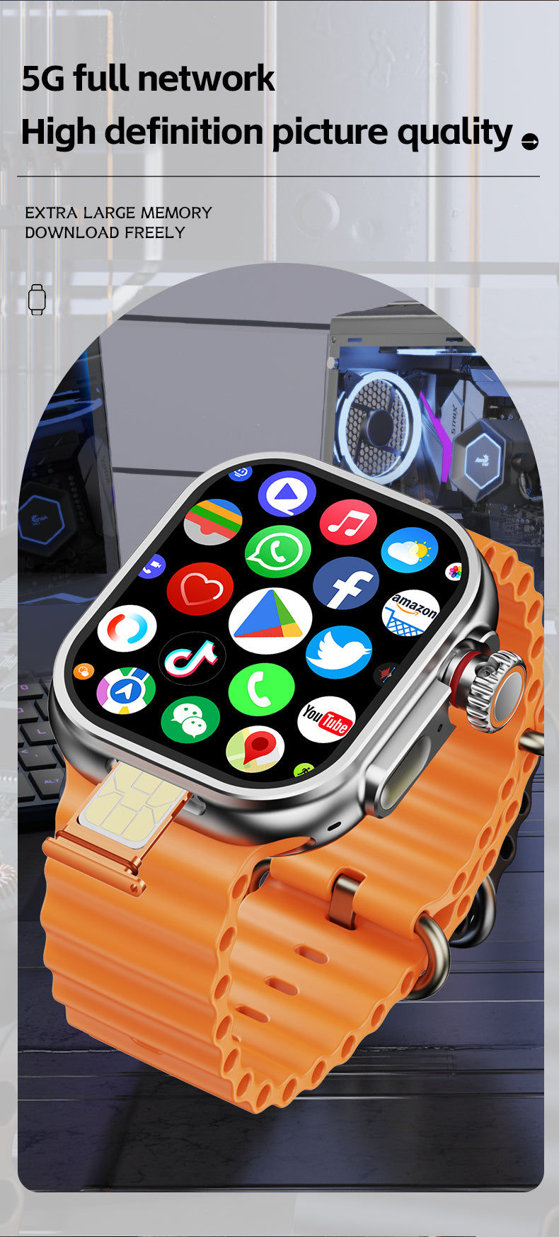 StarTech 2026 Smart Watch – 4G Calling, Camera, Health & Sports Tracking