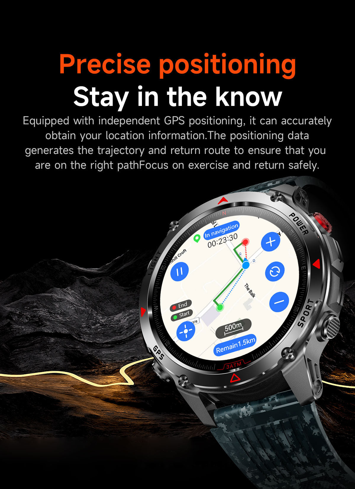 2026 GPS Smart Watch | Waterproof Outdoor Sports & Swim Fitness Tracker