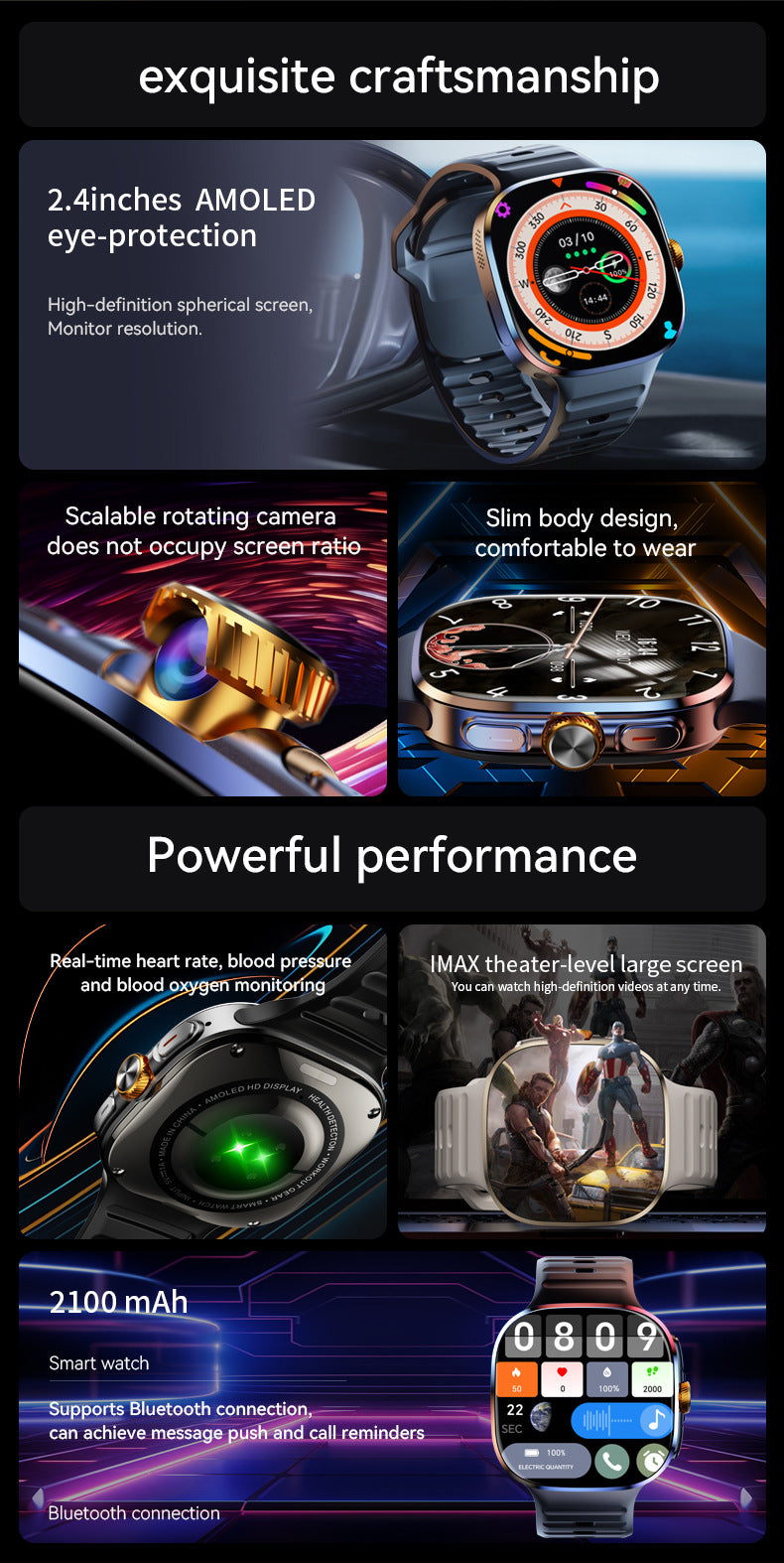 2026 Smart Watch with SIM Card & Camera | Large Screen, Gaming & Streaming