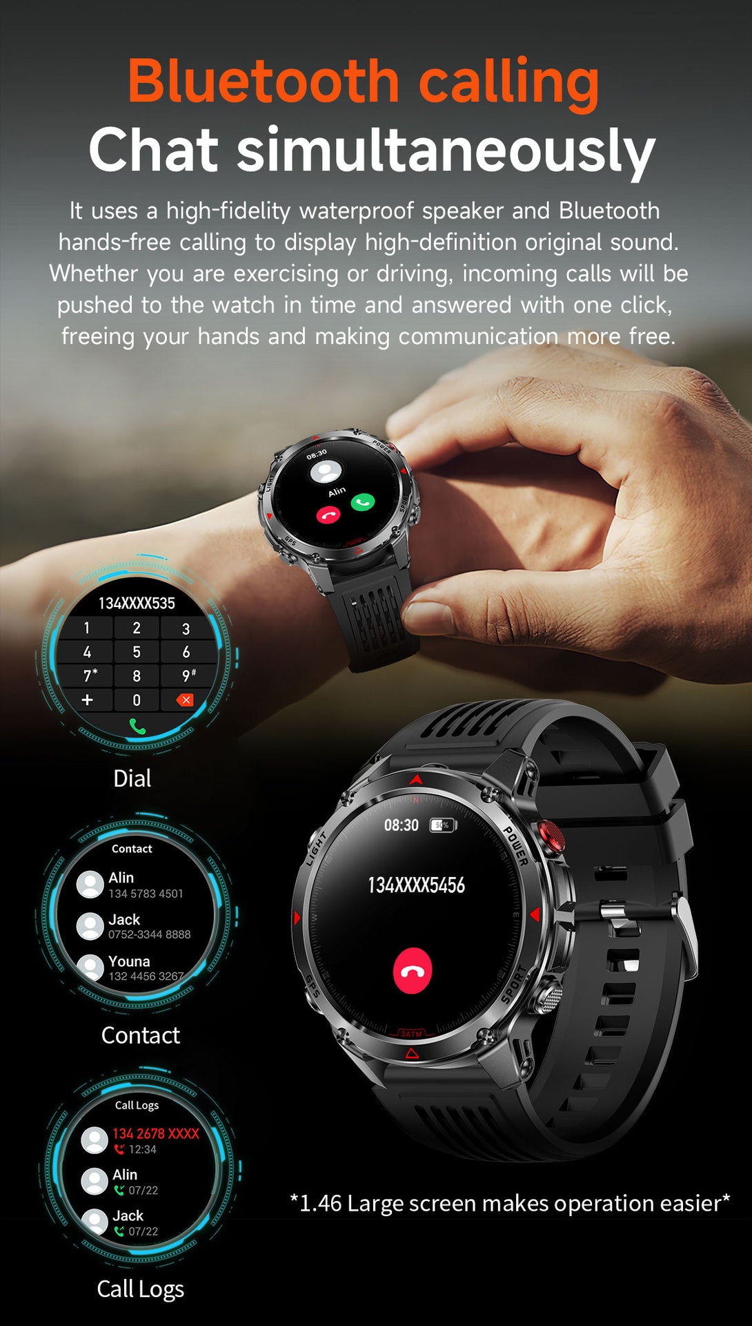 2026 GPS Smart Watch | Waterproof Outdoor Sports & Swim Fitness Tracker