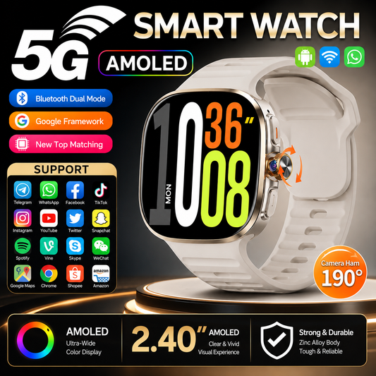 2026 Smart Watch with SIM Card & Camera | Large Screen, Gaming & Streaming